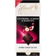 LINDT EXCELLENCE CRANB, ALMOND&HAZE 100G - Image 1